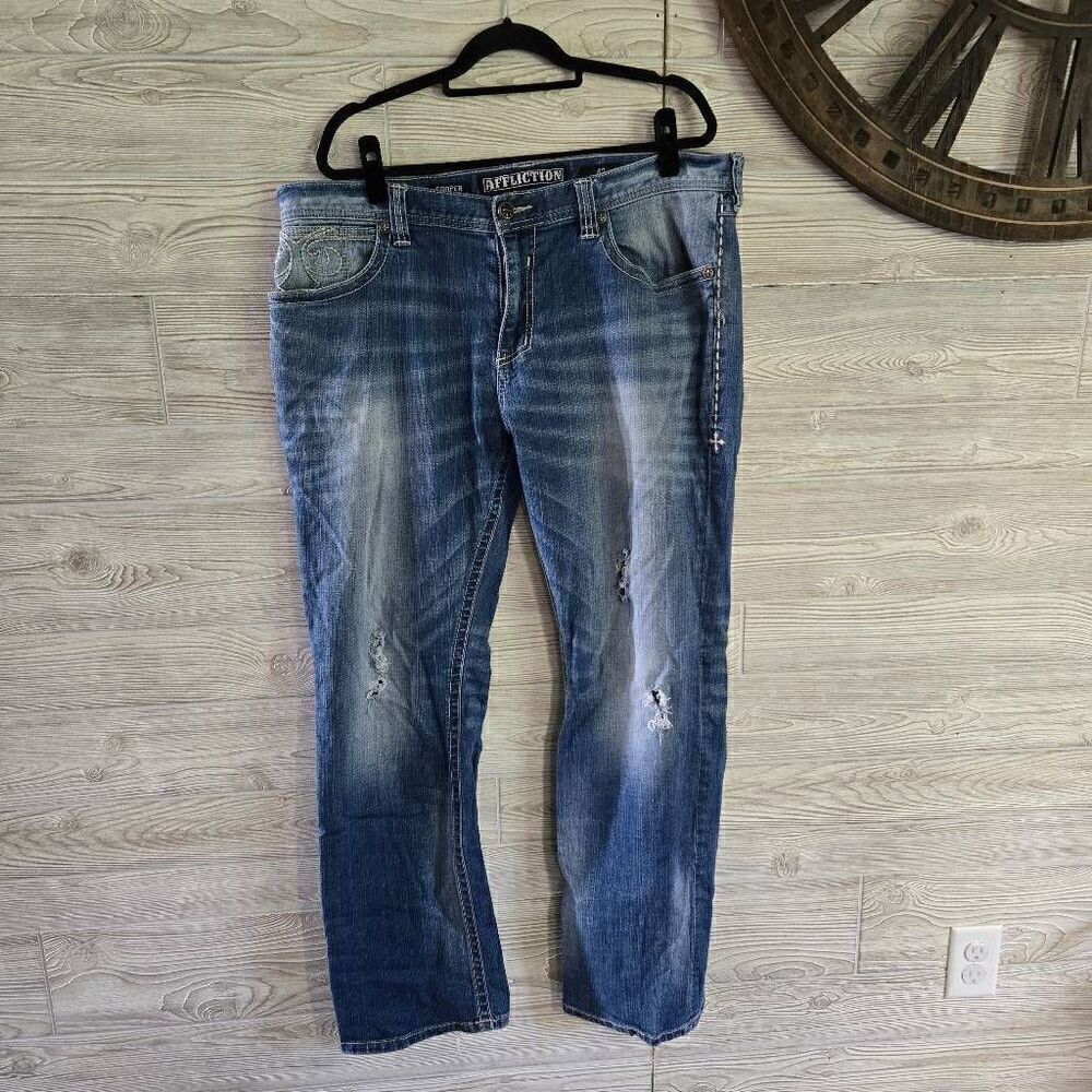 Affliction Distressed Cooper Jeans Mens SZ 40